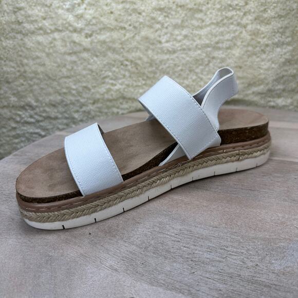 Madden Girl Lenna Womens Size 8 Sandals White Cushioned Strappy Slingback Shoes - Picture 5 of 11